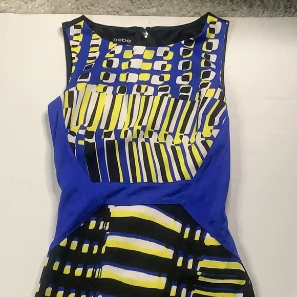 Mixed media print block midi dress - Picture 2 of 5